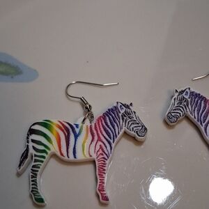 Colorful Zebra Earrings 250170